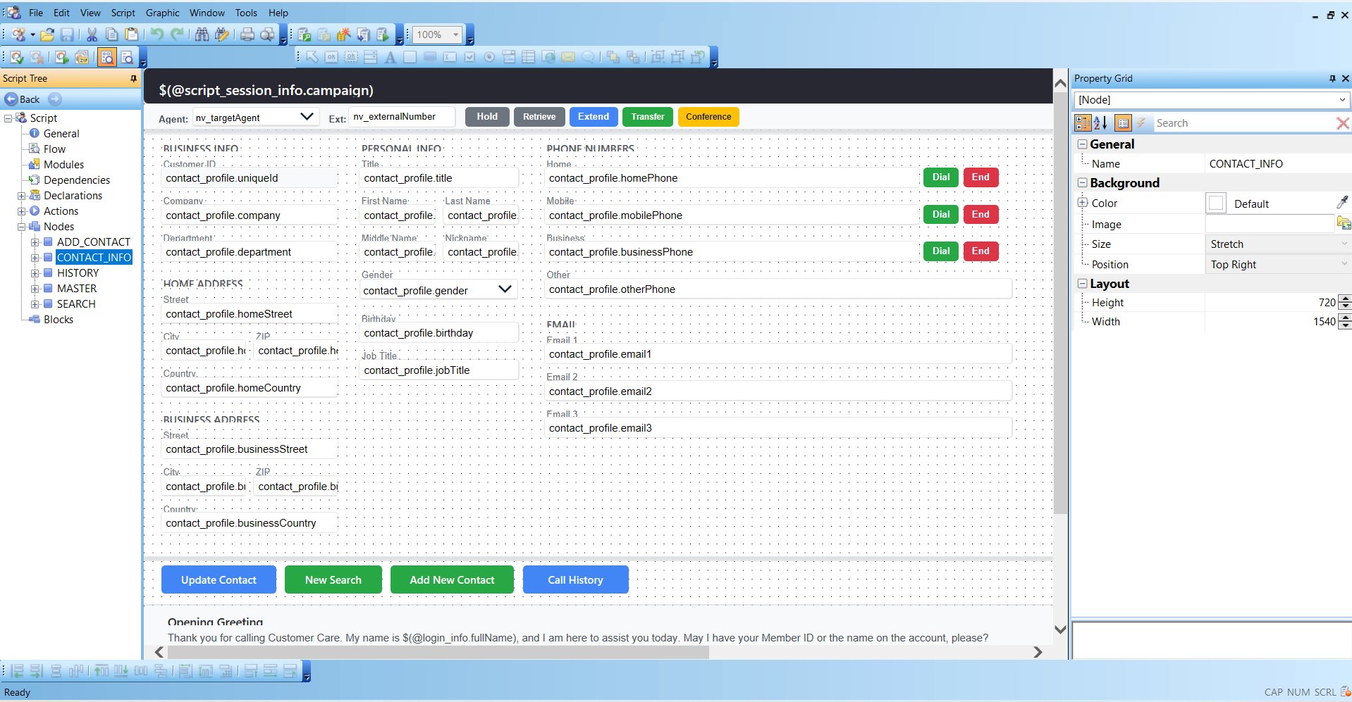 Altitude Scripting Studio — visual script designer
